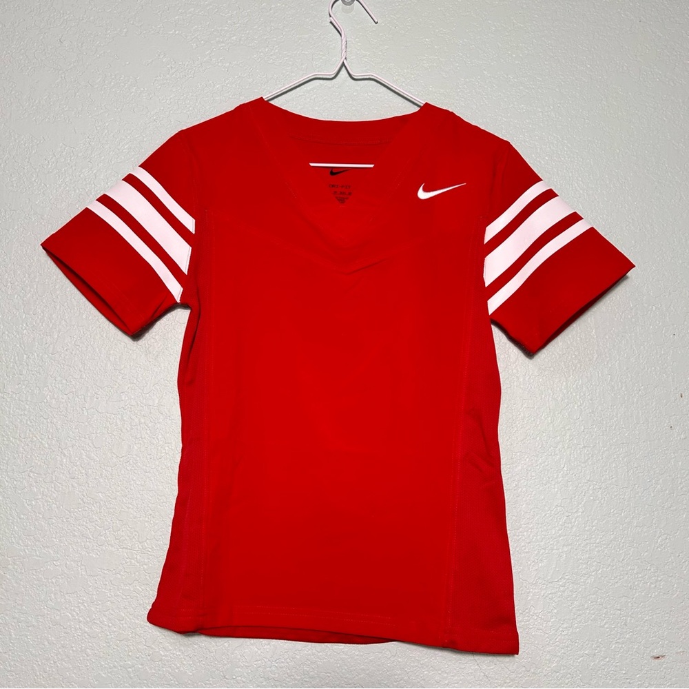 Nike women football flag Jersey size xs Red and White Short Sleeve Tee